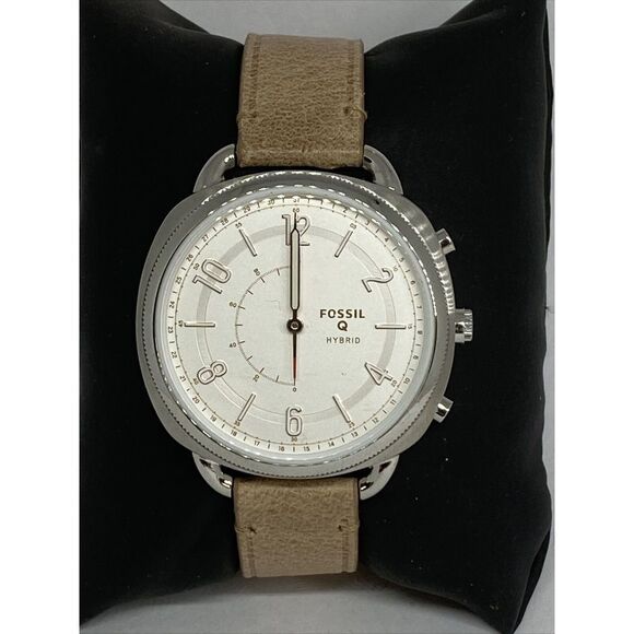 Fossil FTW1200 Women's Sand Leather Silver Analog Dial Hybrid Smartwatch XX704 - Picture 1 of 12